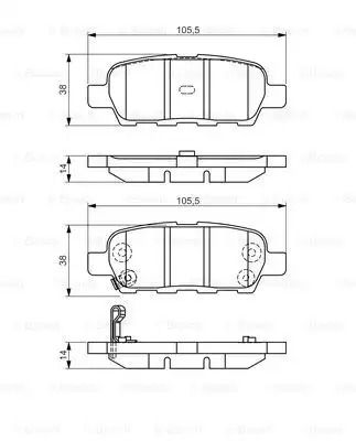 Комплект гальмівних колодок SUZUKI KIZASHI, RENAULT KOLEOS, INFINITI M35, BOSCH (0986495089)