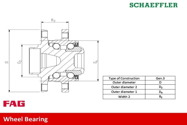 Комплект подшипника ступицы колеса, SUZUKI GRAND, FAG (713623620) Комплект подшипника ступицы колеса, SUZUKI GRAND, FAG (713623620)