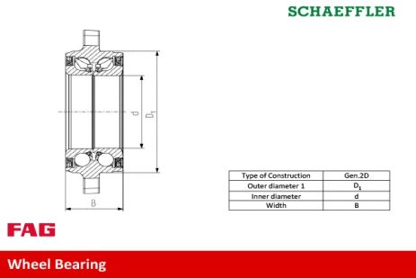 Комплект подшипника ступицы колеса AUDI A6, FAG (713610380)