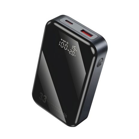 Powerbank Hoco Q30 10000mAh, QC, SCP, FCP, AFC, PD, PPS, Type-C, USB, 33W metal gray