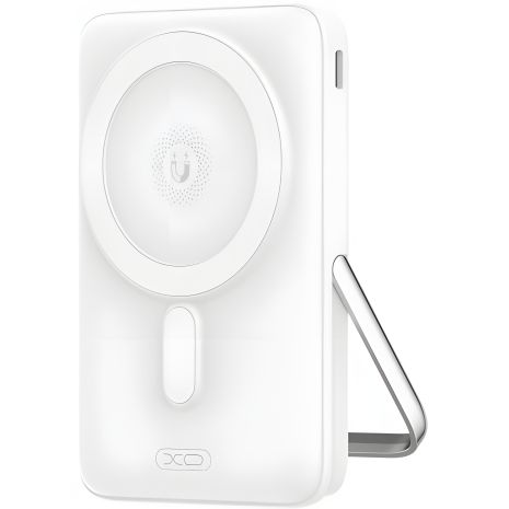 Повербанк XO PR233 PD30W Magnetic wireless 15W Type-C with U-shaped holder 10000mAh Білий