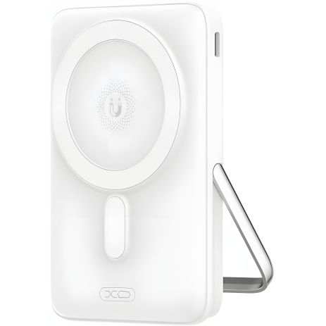 Повербанк XO PR233 белый 10000mAh PD30W с U-образным держателем и магнитной беспроводной зарядкой 15W Type-C