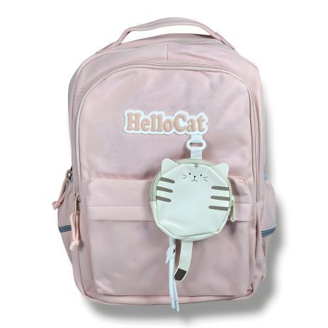 Розовый текстильный рюкзак для девочек с отделением для ноутбука и скрытым карманом