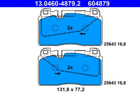 Комплект тормозных колодок PORSCHE MACAN, AUDI Q5, AUDI A6, ATE (13046048792)