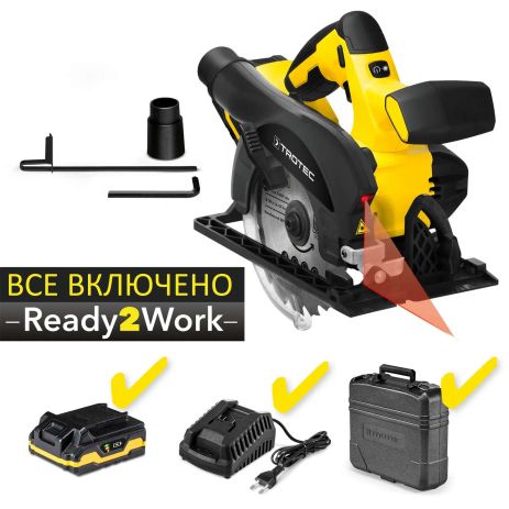 Пила циркулярная аккумуляторная Trotec PCSS 10-20V + кейс (4430000110)