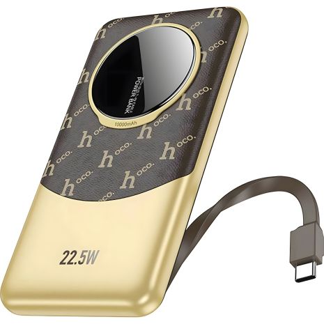 Hoco Повербанк Q29 Nobility 10000mAh 22.5W+PD20W with Type-C cable Коричневый