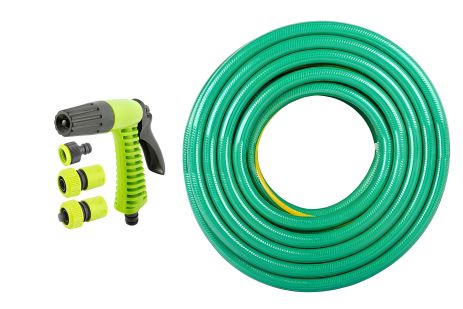 Садовый шланг для полива "TROPIC" ¾" 20 м, с комплектом подключения зеленый, MASTERTOOL 92-1077SET