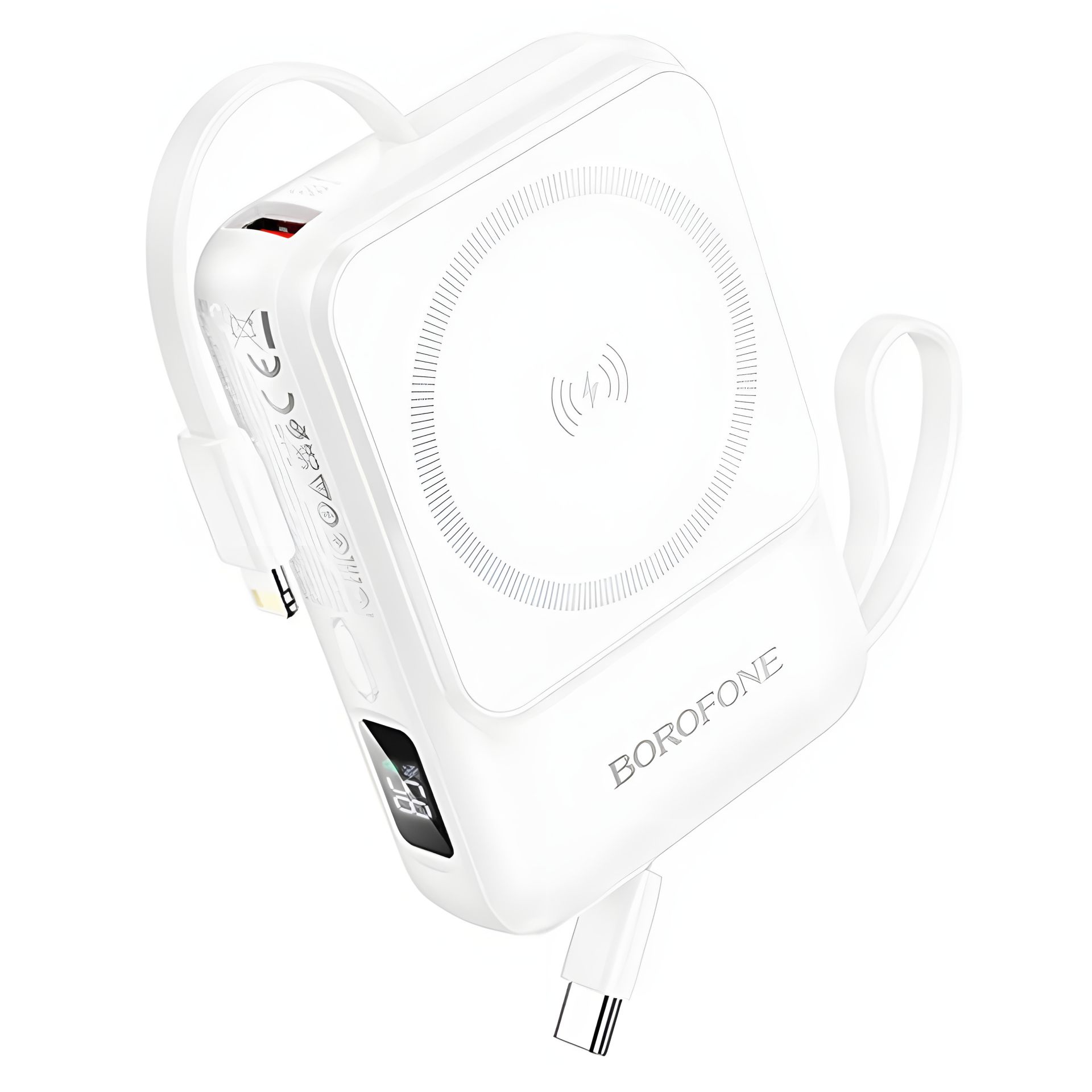 Повербанк Borofone BJ59 Refined 22.5W+PD20W with magnetic cable 10000mAh Белый Повербанк Borofone BJ59 Refined 22.5W+PD20W with magnetic cable 10000mAh Белый