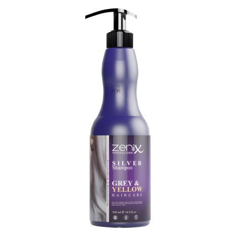 Срібний шампунь для мелірованого, освітленого та сивого волосся Zenix, 500 мл