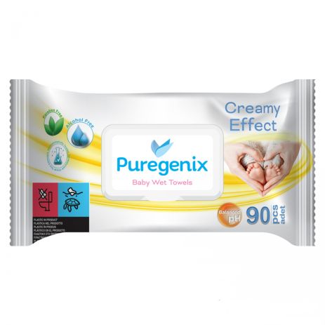 Влажные кремовые салфетки для детей Puregenix, 90 шт