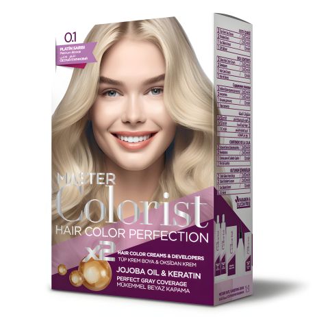 Краска для волос Master Colorist 0.1 Платиновый Блонд, 2x50мл+2x50мл+10мл Краска для волос Master Colorist 0.1 Платиновый Блонд, 2x50мл+2x50мл+10мл