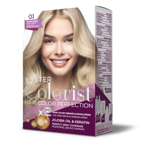 Краска для волос Master Colorist 0.1 Платиновый Блонд, 2x50мл+2x50мл+10мл
