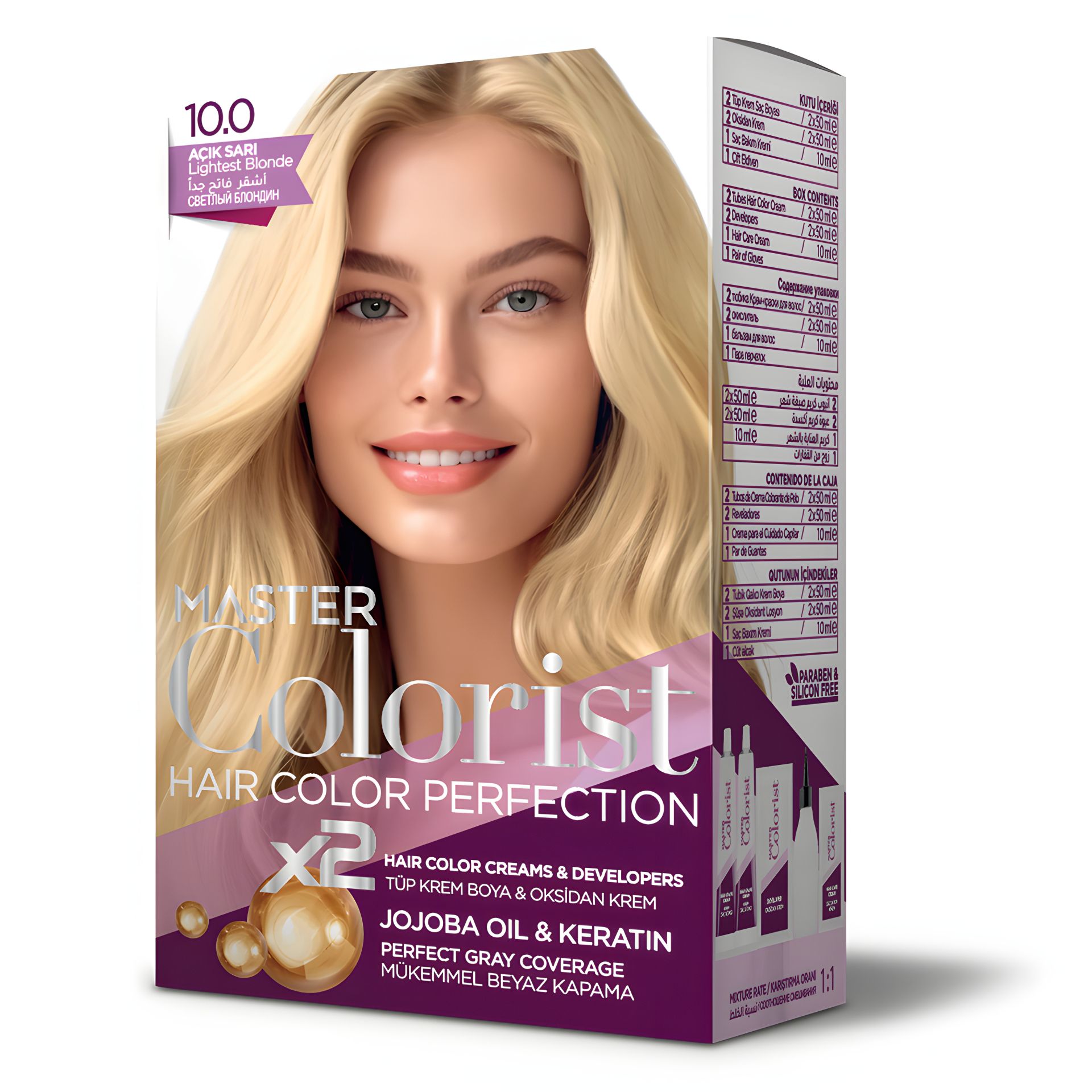Краска для волос Master Colorist 10.0 Светлый блонд, 2x50мл+2x50мл+10мл Краска для волос Master Colorist 10.0 Светлый блонд, 2x50мл+2x50мл+10мл