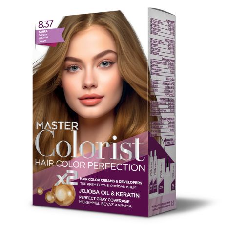 Краска для волос Master Colorist 8.37 Песочный, 2x50 мл+2x50 мл+10 мл