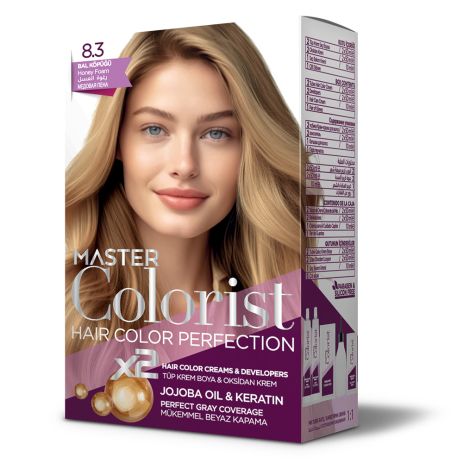 Краска для волос Master Colorist 8.3 Медовая пена, 2x50 мл+2x50 мл+10 мл