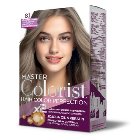 Краска для волос Master Colorist 8.1 Попелистая светло-русая, 2x50 мл+2x50 мл+10 мл