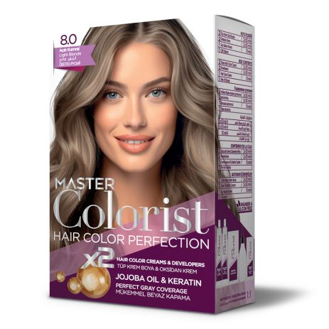 Краска для волос Master Colorist 8.0 Светлый русый, 2x50 мл+2x50 мл+10 мл