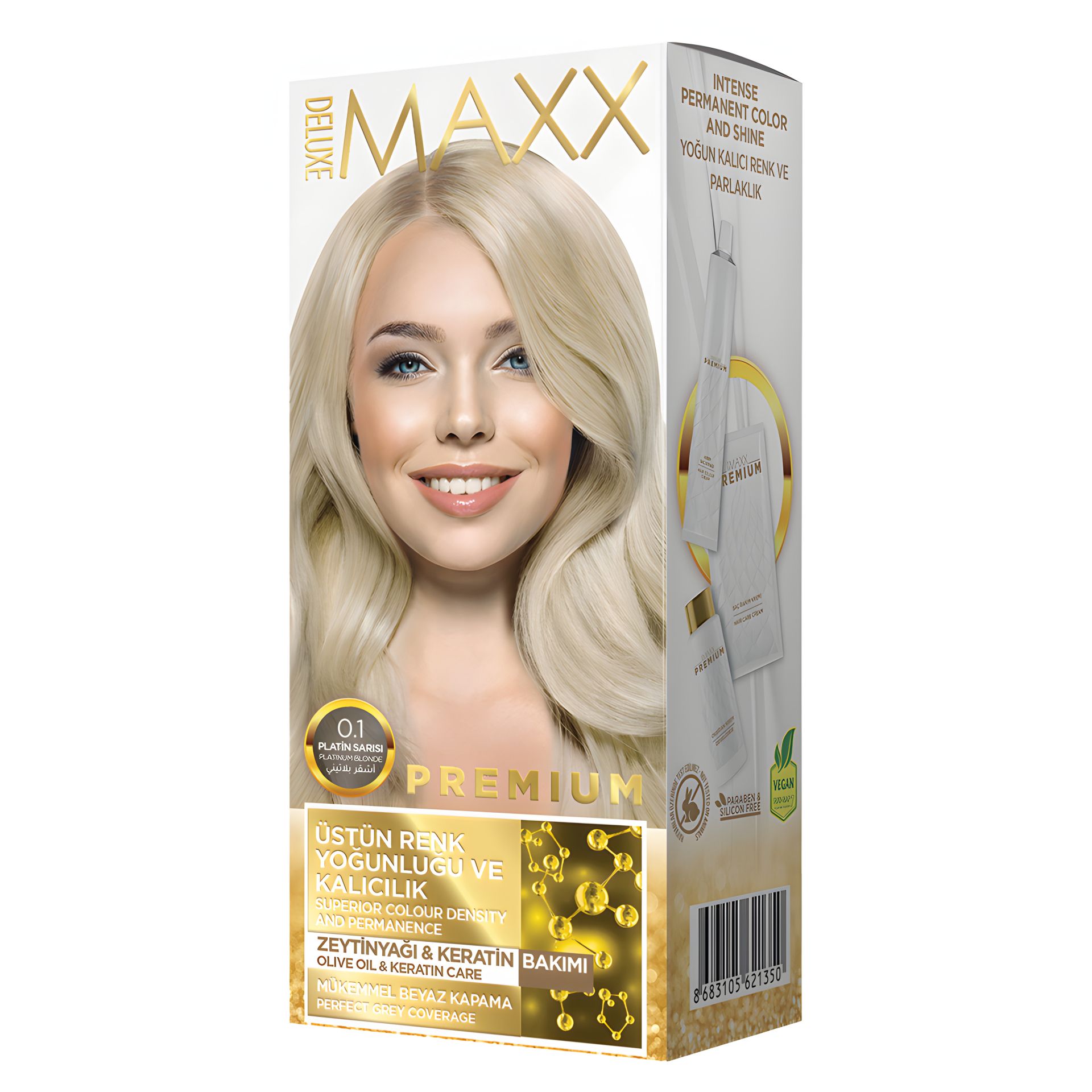 Краска для волос MAXX Deluxe 0.1 Платиновый блонд, 50 мл+50 мл+10 мл Краска для волос MAXX Deluxe 0.1 Платиновый блонд, 50 мл+50 мл+10 мл
