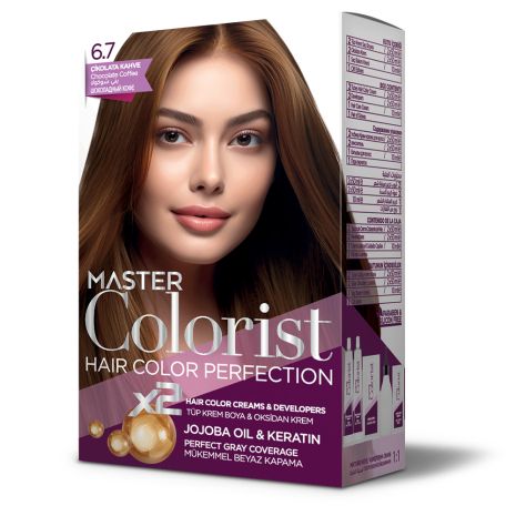 Краска для волос Master Colorist 6.7 Шоколадный кофе, 2x50 мл+2x50 мл+10 мл