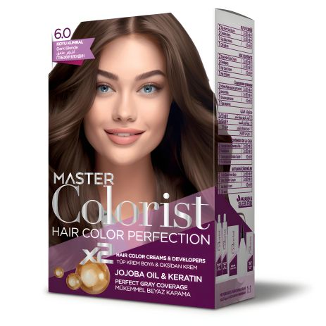 Волос краска Master Colorist 6.0 Темно-русая, 2x50 мл+2x50 мл+10 мл