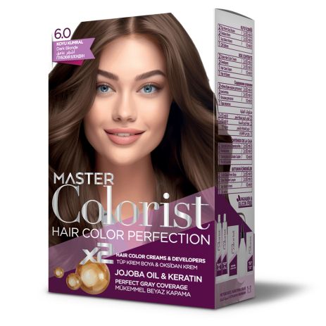 Краска для волос Master Colorist 6.0 Темно-русая, 2x50 мл+2x50 мл+10 мл