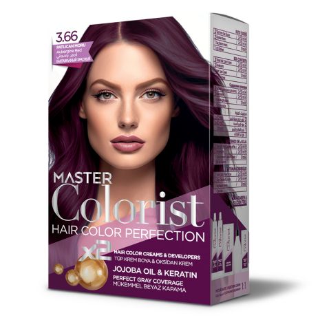 Краска для волос Master Colorist 3.66 Баклажан, 2x50 мл+2x50 мл+10 мл