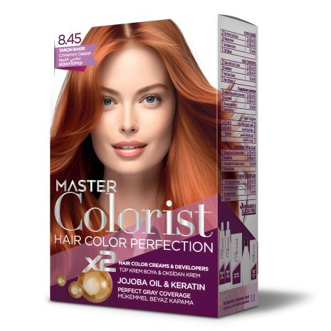 Краска для волос Master Colorist 8.45 Медная Корица, 2x50 мл+2x50 мл+10 мл