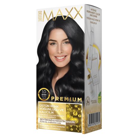 Краска для волос MAXX Deluxe 1.0 Черный, 50 мл+50 мл+10 мл