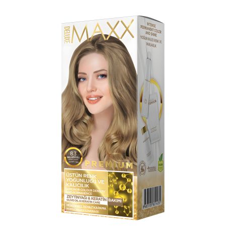 Краска для волос MAXX Deluxe 8.3 Медовая пена, 50 мл+50 мл+10 мл Краска для волос MAXX Deluxe 8.3 Медовая пена, 50 мл+50 мл+10 мл