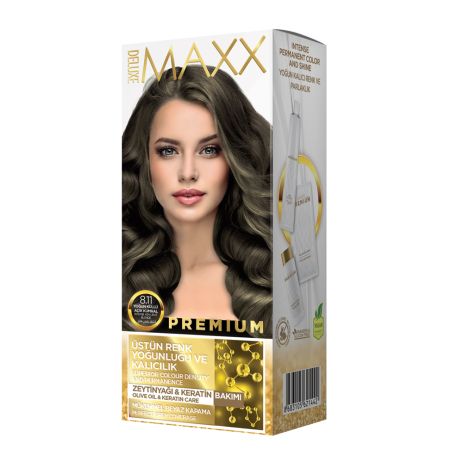 Краска для волос MAXX Deluxe 8.11 Интенсивный пепельно-русый, 50 мл+50 мл+10 мл Краска для волос MAXX Deluxe 8.11 Интенсивный пепельно-русый, 50 мл+50 мл+10 мл