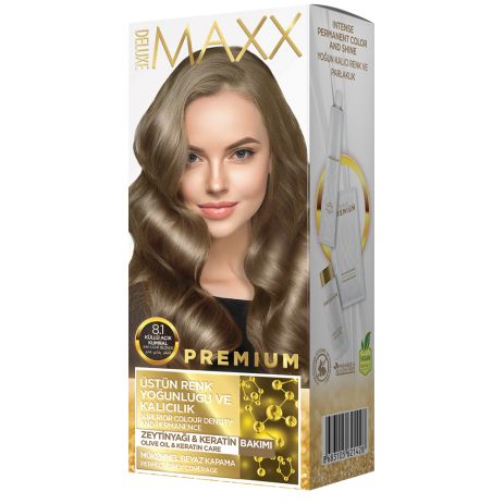 Краска для волос MAXX Deluxe 8.1 Пепельный светло-русый, 50 мл+50 мл+10 мл