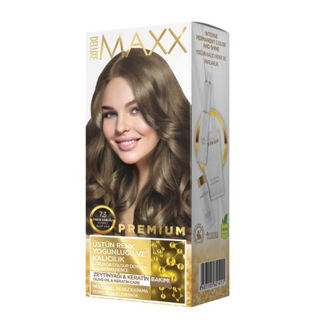 Фарба для волосся Maxx Deluxe Лісовий горіх 7.3, 50 мл + 50 мл + 10 мл