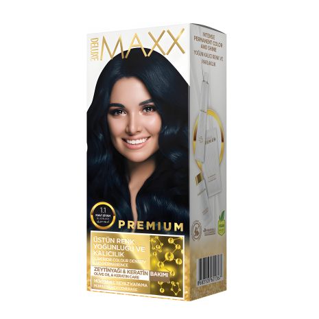 Краска для волос MAXX Deluxe 1.1 Сине-черный, 50 мл+50 мл+10 мл
