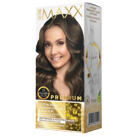 Краска для волос MAXX Deluxe 7.1 Пепелисто-русый, 50 мл+50 мл+10 мл