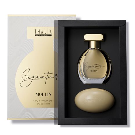 Жіночий парфумерний набір EDP+Moulin Thalia Signature, 50 мл+100 г