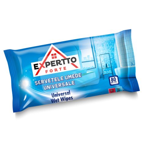 Влажные салфетки для уборки Универсальные EXPERTTO FORTE, 80 шт