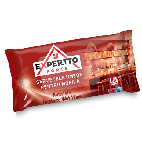 Влажные салфетки для мебели EXPERTTO FORTE, 80 шт