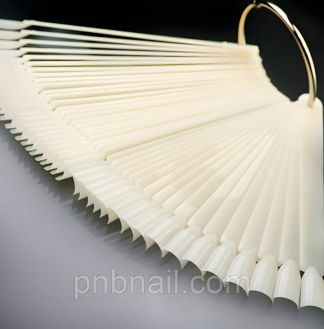 Квадратные типсы на кольце (веерная палитра), молочного цвета / 50 шт.