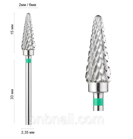 Конус-фреза скруглений зелений 41160 DLX ( ТВС 500 104 103 148 060 )
