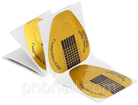 Форми для нарощування нігтів, універсальні золоті / 10 шт