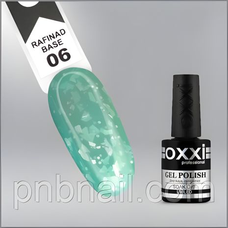 Oxxi Professional Rafinad Base з пластівцями м'яти і блискітками (01-19) / 10 мл 06 м'ятний