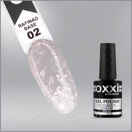 Oxxi Professional Rafinad Base - з пластівцями поталі і блискітками ( 01-19 ) / 10 мл 02 молочний