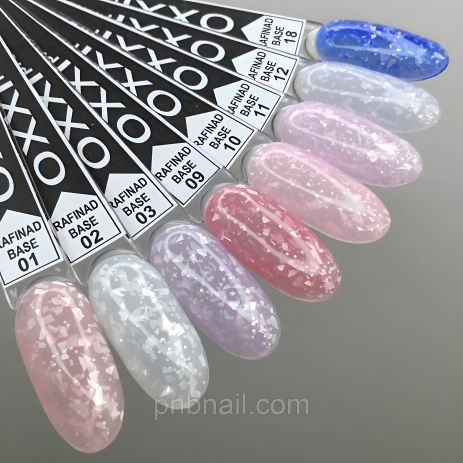 Oxxi Professional Rafinad Base - лак з пластівцями поталі і блискітками (01-19) / 10 мл