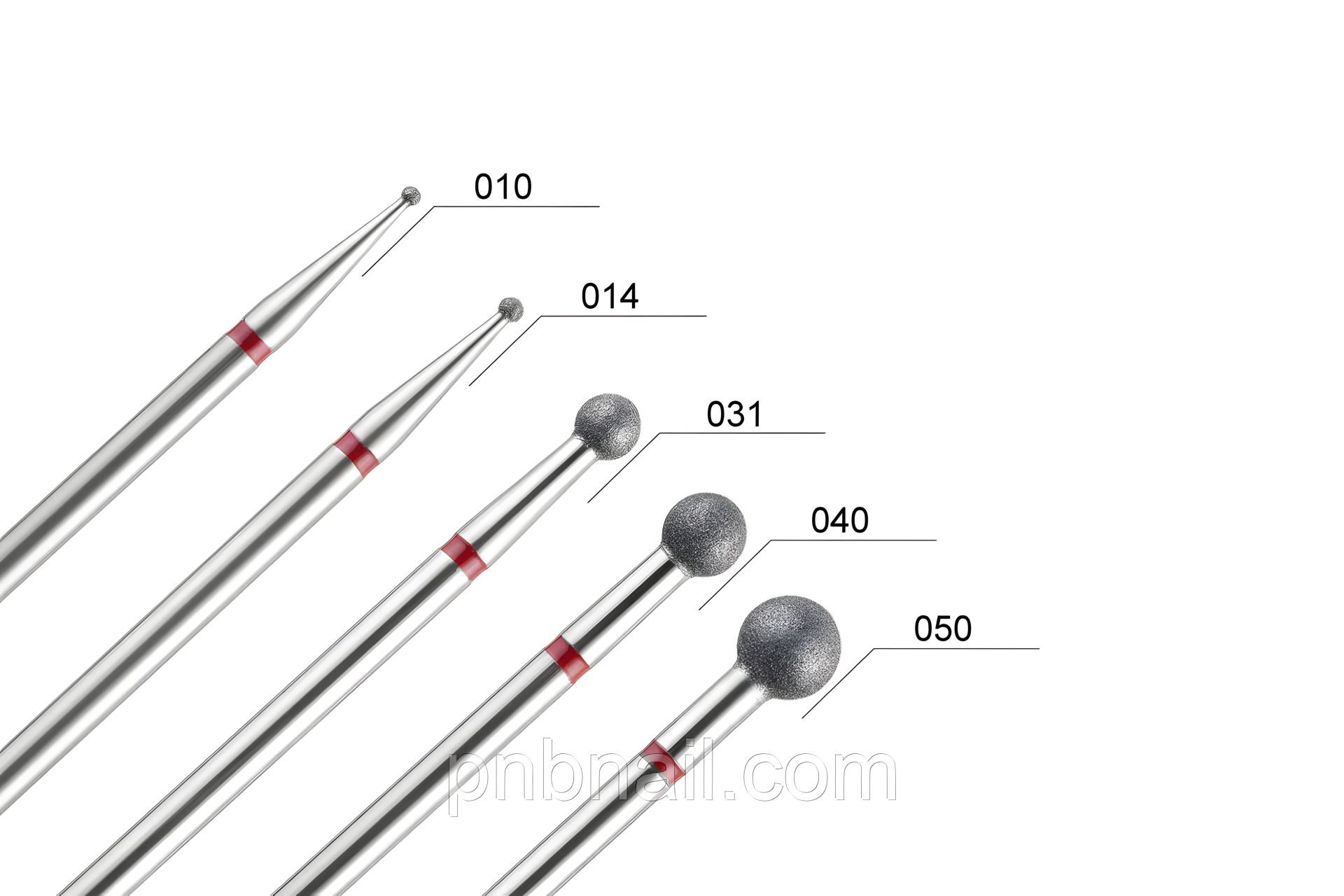 Алмазна фреза 001 червона (Шар) DLX / розміри-016, 025, 040, 050 Алмазна фреза 001 червона (Шар) DLX / розміри-016, 025, 040, 050
