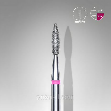 Полум'я гостре алмазна фреза червона, діаметр 2,1 мм / STALEKS PRO Полум'я гостре алмазна фреза червона, діаметр 2,1 мм / STALEKS PRO