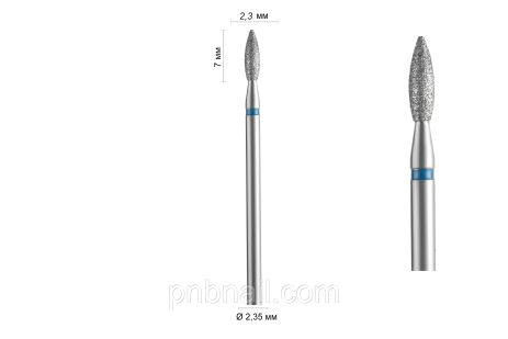 Алмазна фреза 243 синя (Полум'я гостре) DLX 023