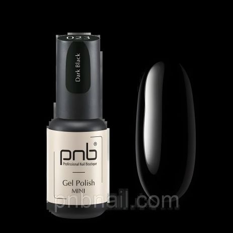 Гель-лак PNB 023 с тонкой кистью ( черный плотный ), 4 ml