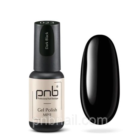 Гель-лак PNB 023 с тонкой кистью ( черный плотный ), 4 ml