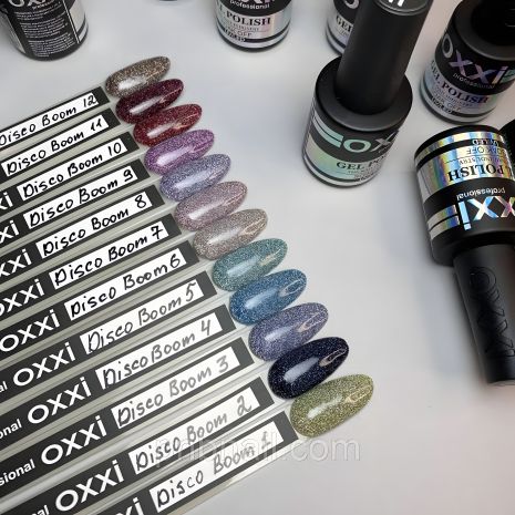 Світловідбивні гель-лаки OXXI "DISCO BOOM" No 01-12, 10 мл