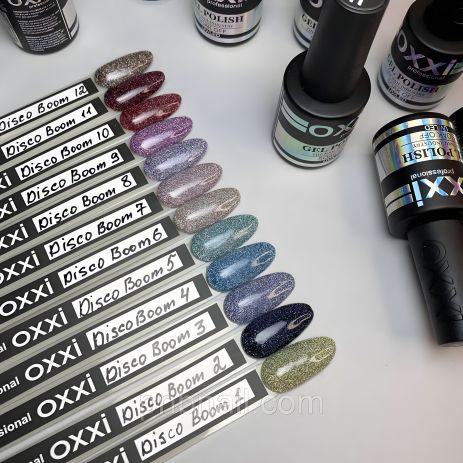 Светоотражающие гель-лаки OXXI DISCO"BOOM" №01-12, 10 мл